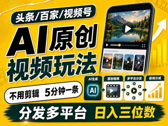 2026头条百家号升级玩法 5分钟一条原创视频 发多平台赚收-1 2026头条百家号升级玩法 5分钟一条原创视频 发多平台赚收