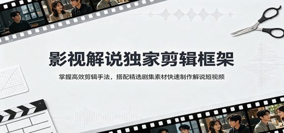 影视解说独家剪辑框架:掌握高效剪辑手法,搭配精选剧集素材快速制作解说短视频-1 影视解说独家剪辑框架:掌握高效剪辑手法,搭配精选剧集素材快速制作解说短视频