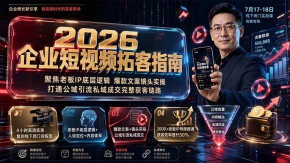 2026企业短视频拓客指南:聚焦老板IP底层逻辑,爆款文案镜头实操,打通公域引流私域成交完整获客链路-1 2026企业短视频拓客指南:聚焦老板IP底层逻辑,爆款文案镜头实操,打通公域引流私域成交完整获客链路
