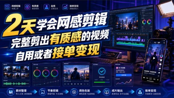 2天学会网感剪辑,完整剪出有质感的视频,自用或者接单变现-1 2天学会网感剪辑,完整剪出有质感的视频,自用或者接单变现
