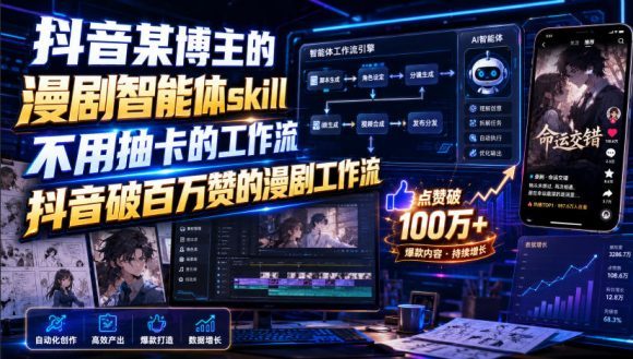 抖音某博主的漫剧智能体skill,不用抽卡的工作流,抖音破百万赞的漫剧工作流-1 抖音某博主的漫剧智能体skill,不用抽卡的工作流,抖音破百万赞的漫剧工作流