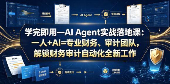 学完即用—AI Agent实战落地课:一人+AI=专业财务、审计团队,解锁财务审计自动化全新工作模式(更新0804)-1 学完即用—AI Agent实战落地课:一人+AI=专业财务、审计团队,解锁财务审计自动化全新工作模式(更新0804)