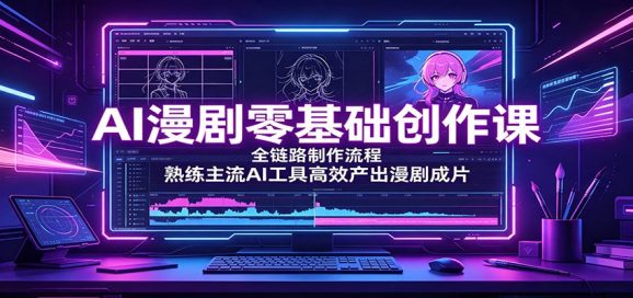 AI漫剧零基础创作课:全链路制作流程,熟练主流AI工具高效产出漫剧成片-1 AI漫剧零基础创作课:全链路制作流程,熟练主流AI工具高效产出漫剧成片