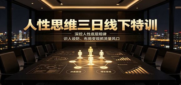 人性思维三日线下特训:深挖人性底层规律,识人设防、布局变现抓流量风口-1 人性思维三日线下特训:深挖人性底层规律,识人设防、布局变现抓流量风口