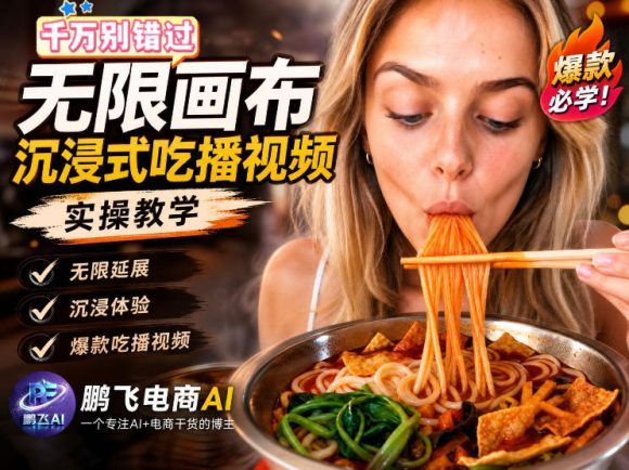 保姆级教程|用AI无线画布做沉浸式吃播,3步直接出片,无线画布工作流,操作简单好上手-1 保姆级教程|用AI无线画布做沉浸式吃播,3步直接出片,无线画布工作流,操作简单好上手