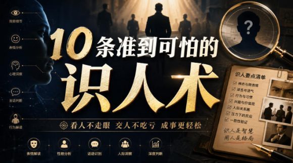付费文章:10条准到可怕的识人术-1 付费文章:10条准到可怕的识人术