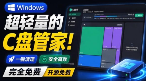 Windows超轻量的C盘管家!超级有特点,支持磁盘分析及清理提醒,2M大小体积,完全免费C盘管家-1 Windows超轻量的C盘管家!超级有特点,支持磁盘分析及清理提醒,2M大小体积,完全免费C盘管家
