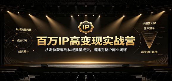 百万IP高变现实战营：从定位获客到私域批量成交，搭建完整IP商业闭环