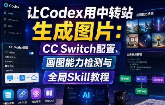 让Codex用中转站生成图片:CC Switch配置、画图能力检测与全局Skill教程-1 让Codex用中转站生成图片:CC Switch配置、画图能力检测与全局Skill教程