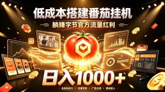 低成本搭建番茄挂G,躺賺字节官方流量红利,日入1k+,全程傻瓜式落地【揭秘】-1 低成本搭建番茄挂G,躺賺字节官方流量红利,日入1k+,全程傻瓜式落地【揭秘】