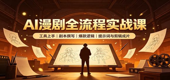 AI漫剧全流程实战课:工具上手、剧本撰写、爆款逻辑、提示词与剪辑成片-1 AI漫剧全流程实战课:工具上手、剧本撰写、爆款逻辑、提示词与剪辑成片