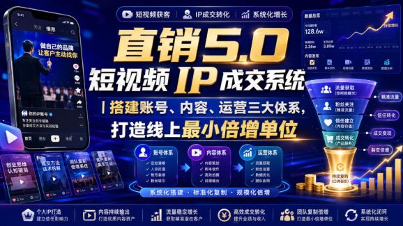 大元子直销5.0短视频IP成交系统|搭建账号、内容、运营三大体系,打造线上最小倍增单位-1 大元子直销5.0短视频IP成交系统|搭建账号、内容、运营三大体系,打造线上最小倍增单位