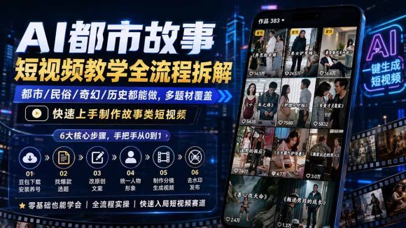 AI都市故事短视频教学全流程拆解;都市/民俗/奇幻/历史都能做多题材覆盖,快速上手制作故事类短视频-1 AI都市故事短视频教学全流程拆解;都市/民俗/奇幻/历史都能做多题材覆盖,快速上手制作故事类短视频