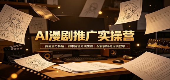 AI漫剧推广实操营:赛道潜力拆解,剧本角色分镜生成,配音剪辑与运镜教学-1 AI漫剧推广实操营:赛道潜力拆解,剧本角色分镜生成,配音剪辑与运镜教学