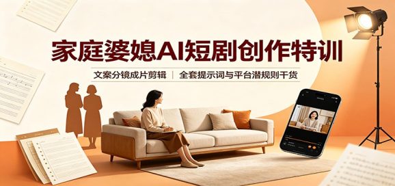家庭婆媳AI短剧创作特训:文案分镜成片剪辑,全套提示词与平台潜规则干货-1 家庭婆媳AI短剧创作特训:文案分镜成片剪辑,全套提示词与平台潜规则干货