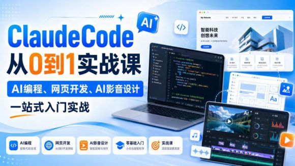 ClaudeCode从0到1实战课，AI编程、网页开发、AI影音设计一站式入门实战