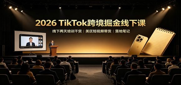2026 TikTok跨境掘金线下课：线下两天培训干货，美区短视频带货落地笔记