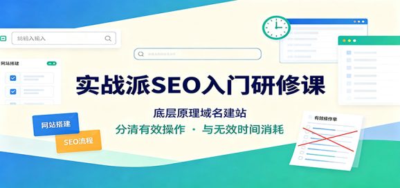 实战派SEO入门研修课:底层原理域名建站,分清有效操作与无效时间消耗-1 实战派SEO入门研修课:底层原理域名建站,分清有效操作与无效时间消耗