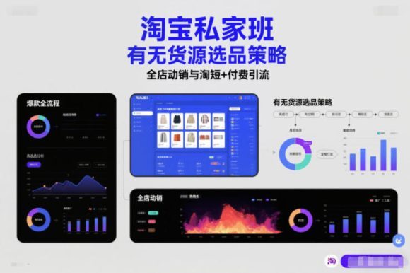 淘宝私家班,有无货源选品策略,高成功率爆款全流程打法,全店动销与淘短+付费引流(更新2026年08月17日)-1 淘宝私家班,有无货源选品策略,高成功率爆款全流程打法,全店动销与淘短+付费引流(更新2026年08月17日)