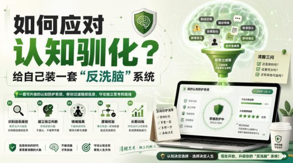 付费文章:如何应对认知驯化?给自己装一套“反洗脑”系统-1 付费文章:如何应对认知驯化?给自己装一套“反洗脑”系统