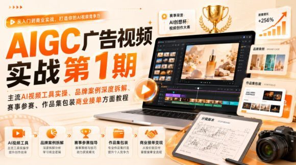 AIGC广告视频实战第1期,主流AI视频工具实操、品牌案例深度拆解、赛事参赛、作品集包装商业接单方面教程-1 AIGC广告视频实战第1期,主流AI视频工具实操、品牌案例深度拆解、赛事参赛、作品集包装商业接单方面教程