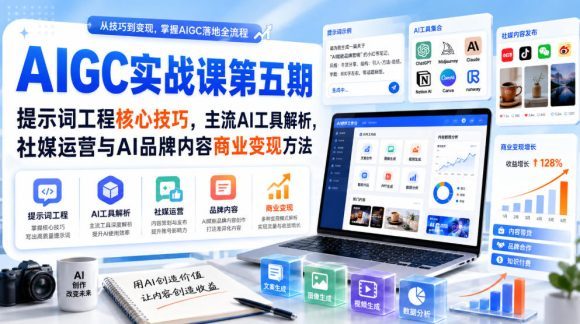 刺猬星球·AIGC实战课第五期,提示词工程核心技巧,主流AI工具解析,社媒运营与AI品牌内容商业变现方法-1 刺猬星球·AIGC实战课第五期,提示词工程核心技巧,主流AI工具解析,社媒运营与AI品牌内容商业变现方法