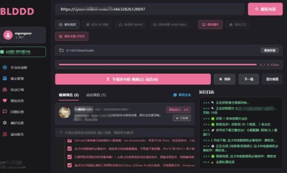 BLDDD 哔哩哔哩下载工具，支持合集下载，字幕、声音下载