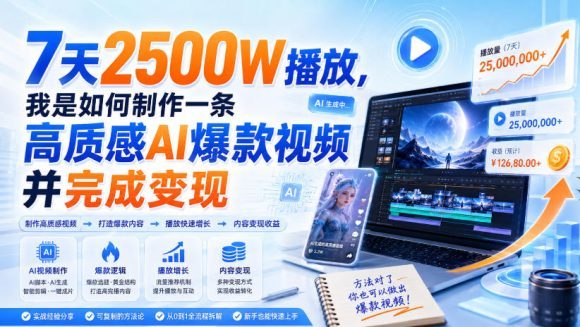 7天2500W播放,我是如何制作一条高质感AI爆款视频并完成变现-1 7天2500W播放,我是如何制作一条高质感AI爆款视频并完成变现