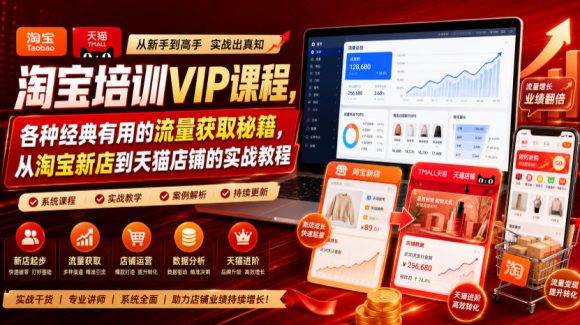 淘宝培训VIP课程,各种经典有用的流量获取秘籍,从淘宝新店到天猫店铺的实战教程(更新08月20日)-1 淘宝培训VIP课程,各种经典有用的流量获取秘籍,从淘宝新店到天猫店铺的实战教程(更新08月20日)