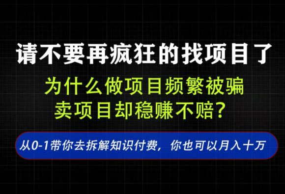 找项目?别傻了!卖项目才是真的一本万利!看完你全都懂了【揭秘】-1 找项目?别傻了!卖项目才是真的一本万利!看完你全都懂了【揭秘】