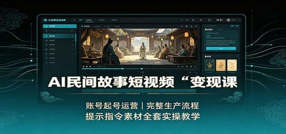 AI民间故事短视频变现课:账号起号运营,完整生产流程,提示指令素材全套实操教学-1 AI民间故事短视频变现课:账号起号运营,完整生产流程,提示指令素材全套实操教学