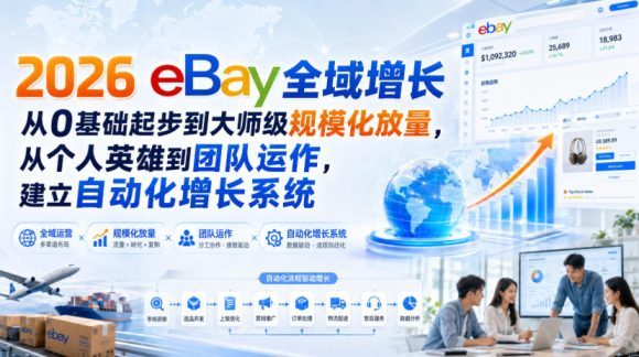 2026 eBay全域增长,从0基础起步到大师级规模化放量,从个人英雄到团队运作,建立自动化增长系统-1 2026 eBay全域增长,从0基础起步到大师级规模化放量,从个人英雄到团队运作,建立自动化增长系统