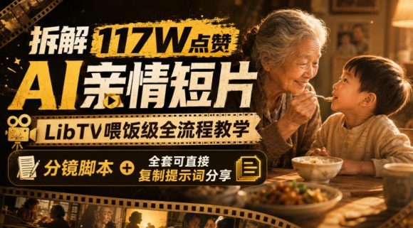 拆解117W点赞AI亲情短片,LibTV喂饭级全流程教学,分镜脚本+全套可直接复制提示词分享-1 拆解117W点赞AI亲情短片,LibTV喂饭级全流程教学,分镜脚本+全套可直接复制提示词分享