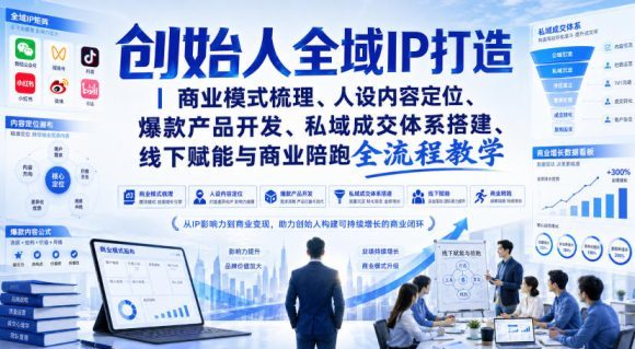 创始人全域IP打造|商业模式梳理、人设内容定位、爆款产品开发、私域成交体系搭建、线下赋能与商业陪跑全流程教学-1 创始人全域IP打造|商业模式梳理、人设内容定位、爆款产品开发、私域成交体系搭建、线下赋能与商业陪跑全流程教学