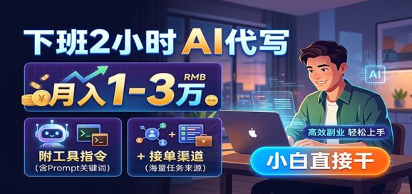 下班2小时AI代写,月入1-3万,附工具指令+接单渠道,小白直接干-1 下班2小时AI代写,月入1-3万,附工具指令+接单渠道,小白直接干