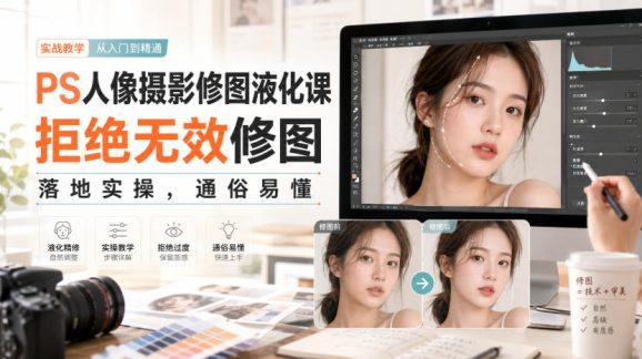 PS人像摄影修图液化课,拒绝无效修图,落地实操,通俗易懂-1 PS人像摄影修图液化课,拒绝无效修图,落地实操,通俗易懂