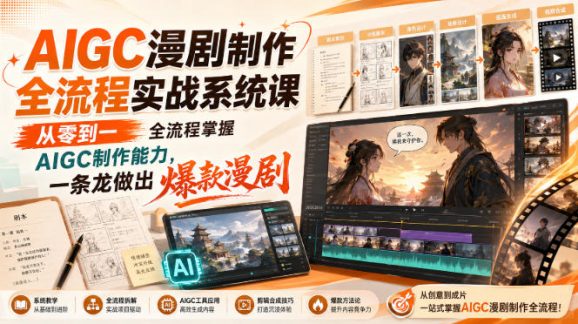 AIGC漫剧制作全流程实战系统课,从零到一全流程掌握AIGC制作能力,一条龙做出爆款漫剧-1 AIGC漫剧制作全流程实战系统课,从零到一全流程掌握AIGC制作能力,一条龙做出爆款漫剧