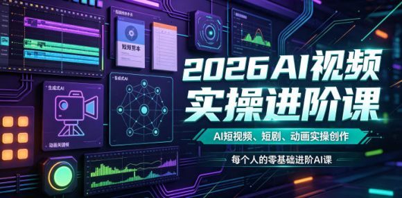 2026AI视频实操进阶课,AI短视频、短剧、动画实操创作,每个人的零基础进阶ai课(更新0825)-1 2026AI视频实操进阶课,AI短视频、短剧、动画实操创作,每个人的零基础进阶ai课(更新0825)