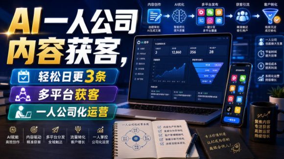 AI一人公司内容获客,轻松日更3条,多平台获客,一人公司化运营(更新0827)-1 AI一人公司内容获客,轻松日更3条,多平台获客,一人公司化运营(更新0827)