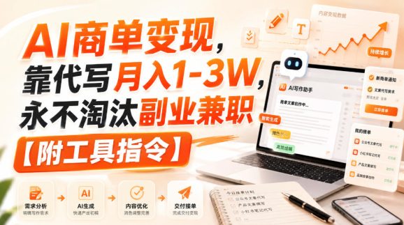 AI商单变现,靠代写月入1-3W,永不淘汰副业兼职【附工具指令】【揭秘】-1 AI商单变现,靠代写月入1-3W,永不淘汰副业兼职【附工具指令】【揭秘】
