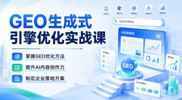 GEO生成式引擎优化实战课,掌握GEO优化方法,提升AI内容创作力,制定企业落地方案-1 GEO生成式引擎优化实战课,掌握GEO优化方法,提升AI内容创作力,制定企业落地方案