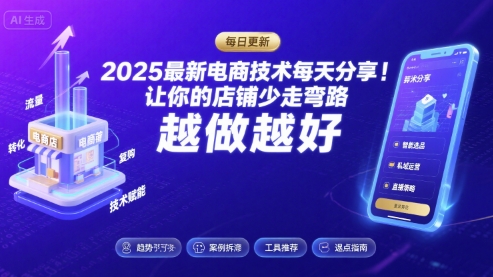 2025-2026最新电商技术每天分享,让你的店铺少走弯路,越做越好(更新26年08月)-1 2025-2026最新电商技术每天分享,让你的店铺少走弯路,越做越好(更新26年08月)