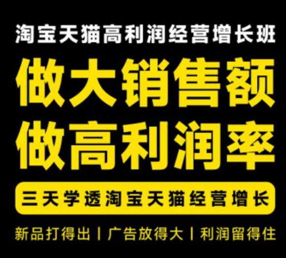 天猫淘宝高利润经营增长班杭州线下课31期8月22-24日,做大销售额做高利润率,三天学透淘宝天猫经营增长-1 天猫淘宝高利润经营增长班杭州线下课31期8月22-24日,做大销售额做高利润率,三天学透淘宝天猫经营增长