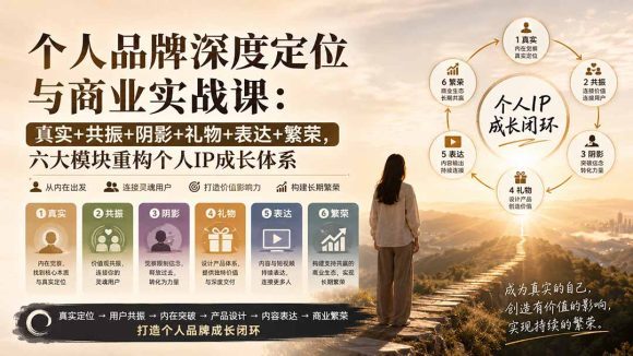 个人品牌深度定位与商业实战课:真实+共振+阴影+礼物+表达+繁荣,六大模块重构个人IP成长体系-1 个人品牌深度定位与商业实战课:真实+共振+阴影+礼物+表达+繁荣,六大模块重构个人IP成长体系