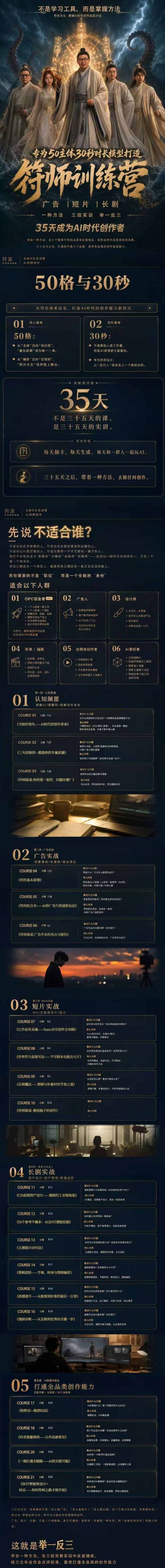 符师训练营-35天成为AI时代创作者,广告+短片+漫剧+智能体四大实战方向,掌握从创意到上线的完整工作流-2 符师训练营-35天成为AI时代创作者,广告+短片+漫剧+智能体四大实战方向,掌握从创意到上线的完整工作流