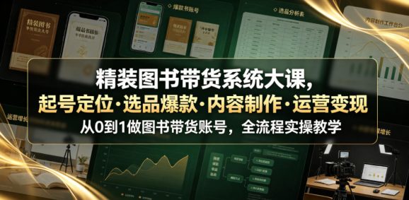 精装图书带货系统大课,起号定位・选品爆款・内容制作・运营变现,从0到1做图书带货账号,全流程实操教学(更新)-1 精装图书带货系统大课,起号定位・选品爆款・内容制作・运营变现,从0到1做图书带货账号,全流程实操教学(更新)