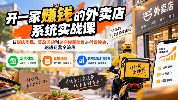 开一家赚钱的外卖店:新店引爆·运营提效·精准投放-1 开一家赚钱的外卖店:新店引爆·运营提效·精准投放