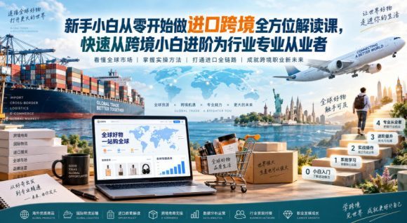新手小白从零开始做进口跨境全方位解读课,快速从跨境小白进阶为行业专业从业者-1 新手小白从零开始做进口跨境全方位解读课,快速从跨境小白进阶为行业专业从业者
