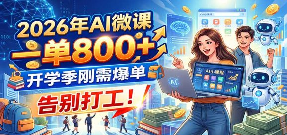 2026年AI微课,一单800+,开学季刚需爆单,告别打工!-1 2026年AI微课,一单800+,开学季刚需爆单,告别打工!