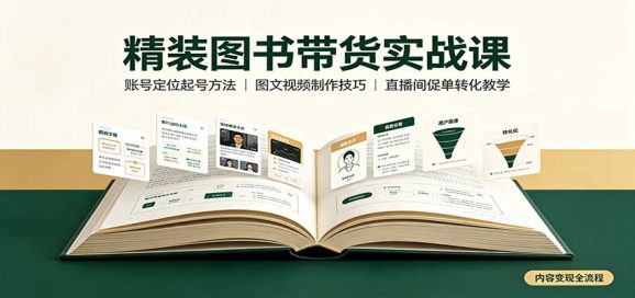 精装图书带货实战课:账号定位起号方法,图文视频制作,促单转化教学-1 精装图书带货实战课:账号定位起号方法,图文视频制作,促单转化教学